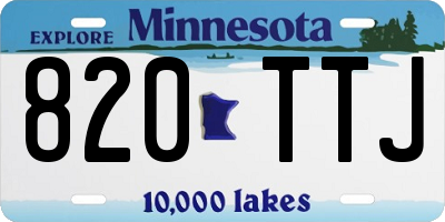 MN license plate 820TTJ