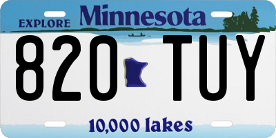 MN license plate 820TUY