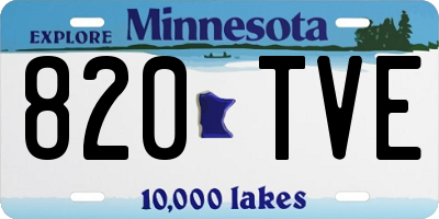 MN license plate 820TVE