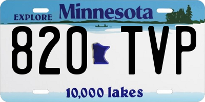 MN license plate 820TVP