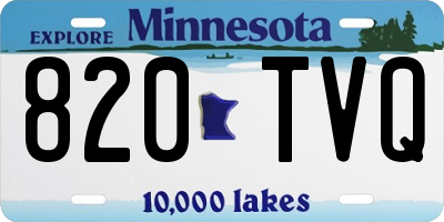 MN license plate 820TVQ