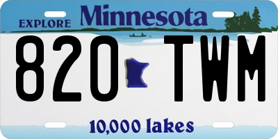 MN license plate 820TWM