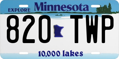 MN license plate 820TWP