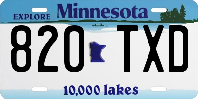 MN license plate 820TXD