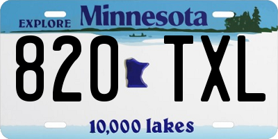 MN license plate 820TXL