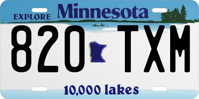 MN license plate 820TXM