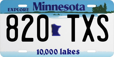 MN license plate 820TXS