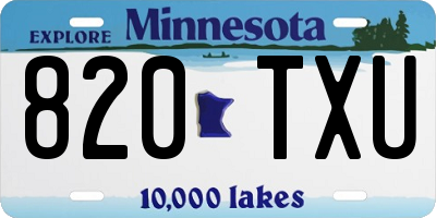 MN license plate 820TXU