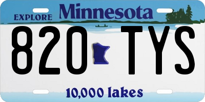 MN license plate 820TYS