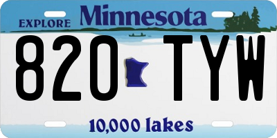 MN license plate 820TYW