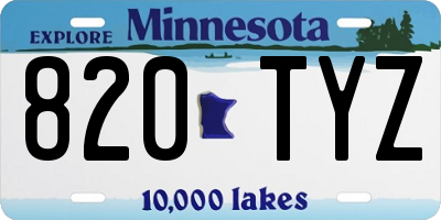 MN license plate 820TYZ