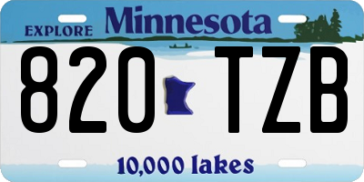 MN license plate 820TZB