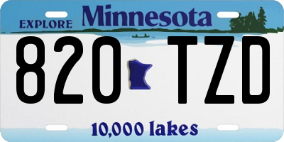 MN license plate 820TZD
