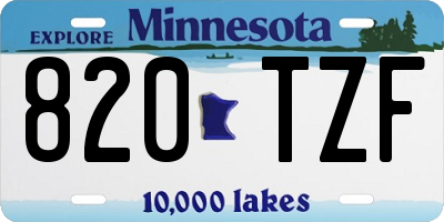 MN license plate 820TZF