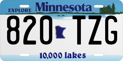 MN license plate 820TZG