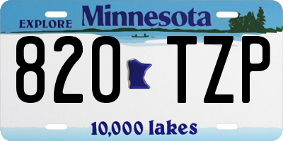 MN license plate 820TZP
