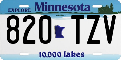 MN license plate 820TZV