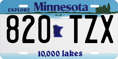 MN license plate 820TZX