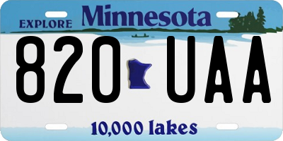 MN license plate 820UAA