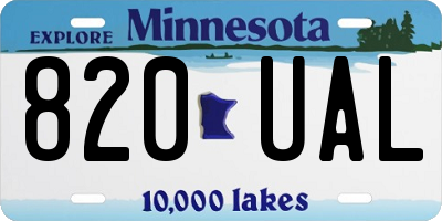 MN license plate 820UAL