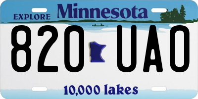 MN license plate 820UAO