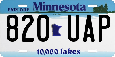 MN license plate 820UAP