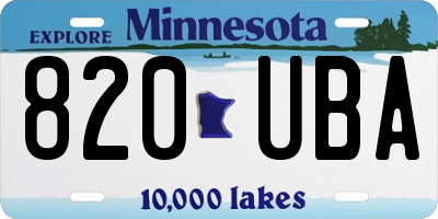 MN license plate 820UBA