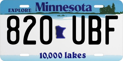 MN license plate 820UBF