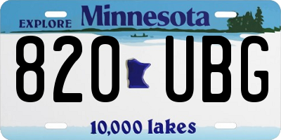 MN license plate 820UBG
