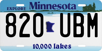 MN license plate 820UBM