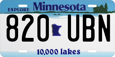MN license plate 820UBN