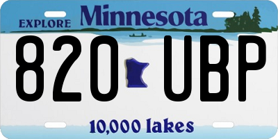 MN license plate 820UBP