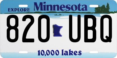 MN license plate 820UBQ