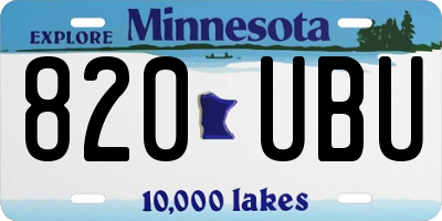 MN license plate 820UBU