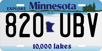 MN license plate 820UBV