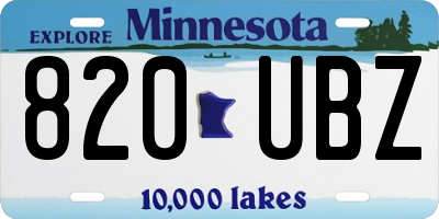 MN license plate 820UBZ