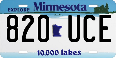 MN license plate 820UCE