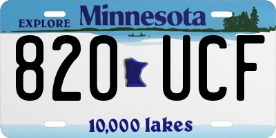 MN license plate 820UCF