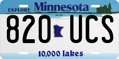 MN license plate 820UCS