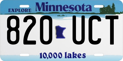 MN license plate 820UCT