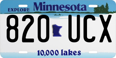 MN license plate 820UCX