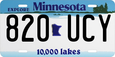 MN license plate 820UCY