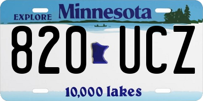 MN license plate 820UCZ