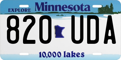 MN license plate 820UDA