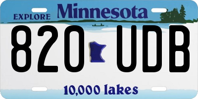 MN license plate 820UDB