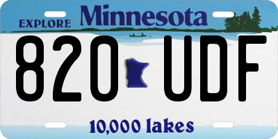 MN license plate 820UDF