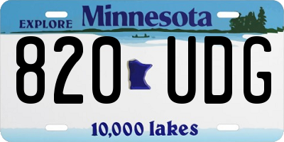 MN license plate 820UDG