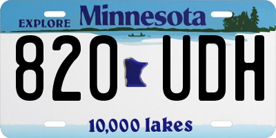 MN license plate 820UDH