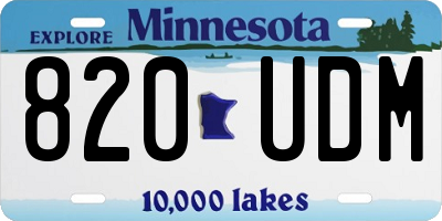 MN license plate 820UDM