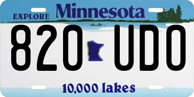 MN license plate 820UDO